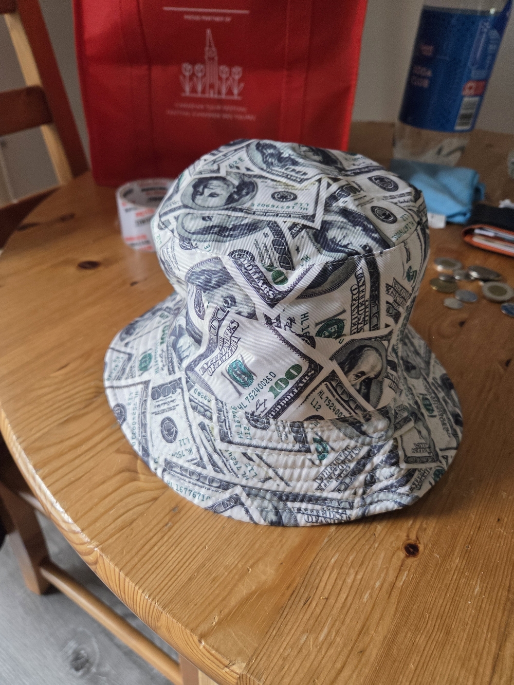 100 Dollar USD Bill Print Bucket Hat